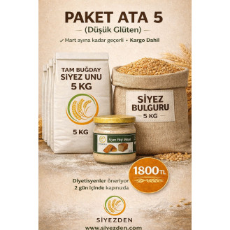 Ramazan Paketi – V | 5 Kg Tam Buğday Siyez Unu & Siyez Bulguru Avantaj Seti